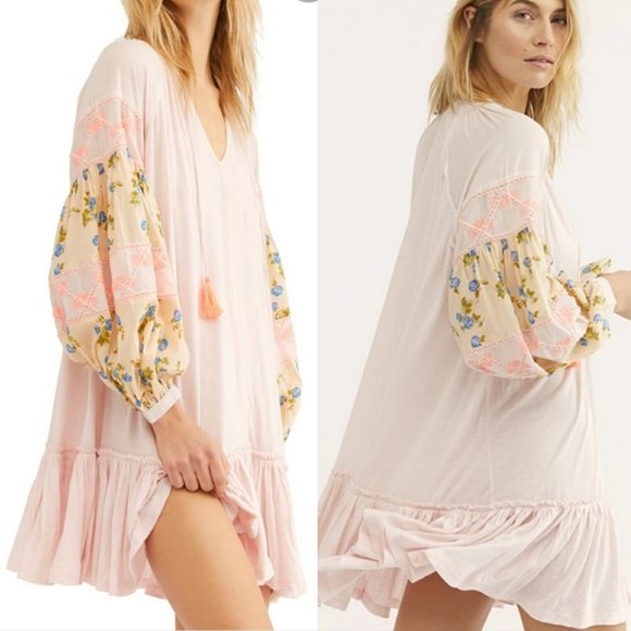 Free People Dresses & Skirts - FREE PEOPLE Mix It Up Tunic Dress Floral Combo